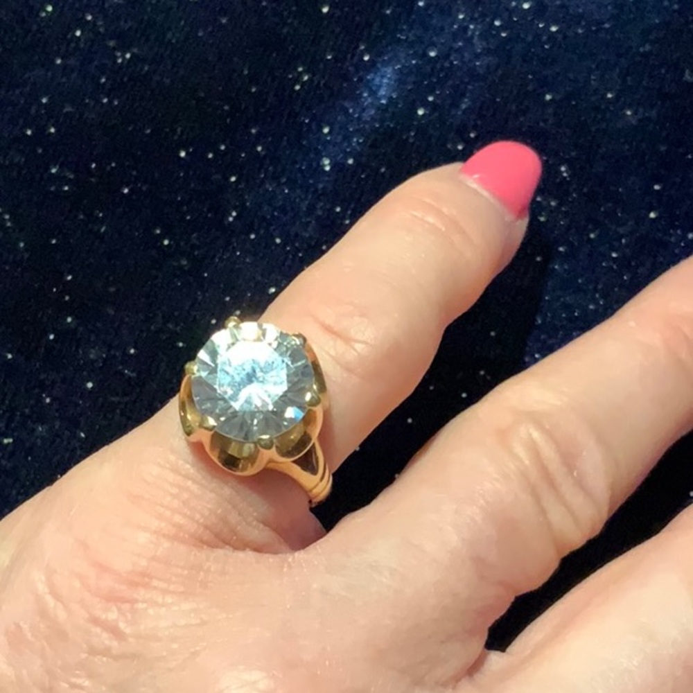 14k White Topaz Cocktail Ring